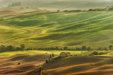 pienza, İtalya dan Toskana peyzaj ülke görünümü