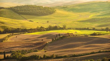 pienza, İtalya dan Toskana peyzaj ülke görünümü