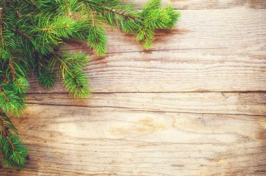 ahşap rustik eski tablo üzerinde Noel arka plan