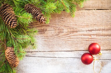 ahşap rustik eski tablo üzerinde Noel arka plan