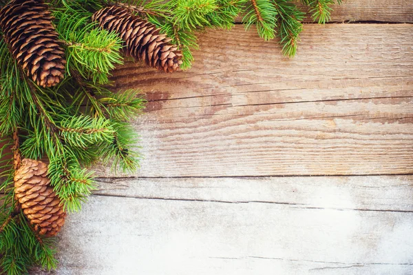 Weihnachten Hintergrund auf einem rustikalen Holztisch — Stockfoto