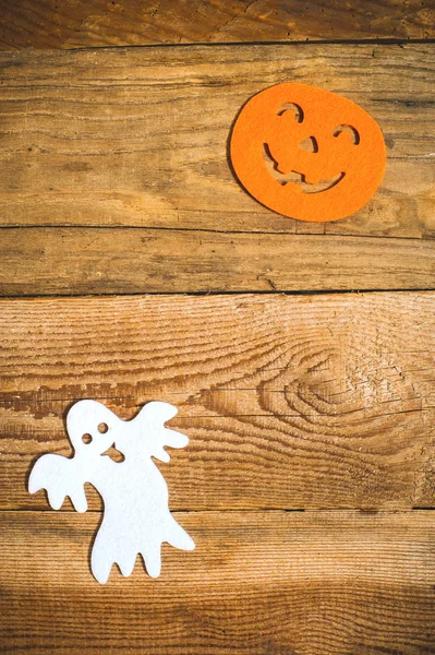 Halloween achtergrond op een houten tafel — Stockfoto