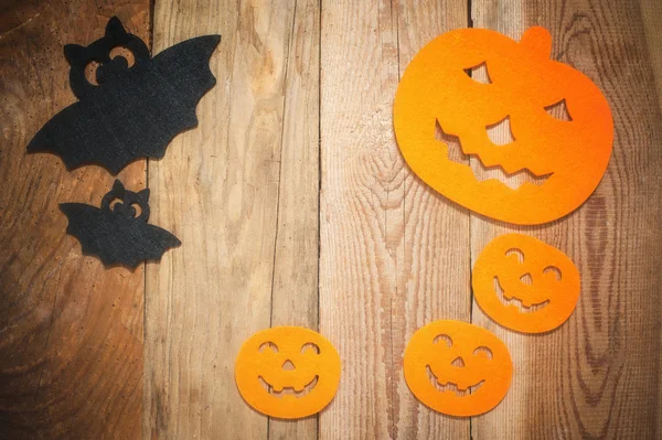 Halloween background on a wooden table — Stock Photo, Image