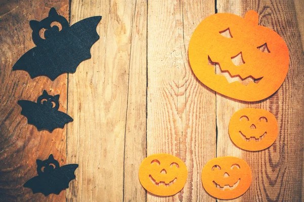 Halloween achtergrond op een houten tafel — Stockfoto