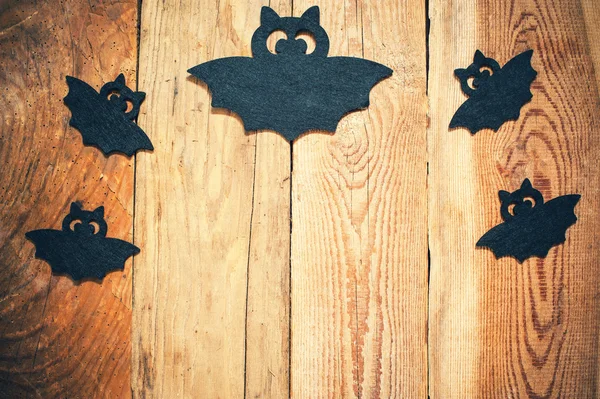 Fundo de Halloween em uma mesa de madeira — Fotografia de Stock