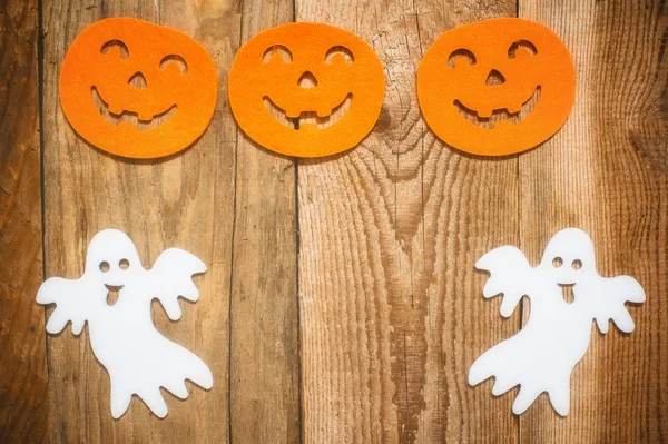 Halloween achtergrond op een houten tafel — Stockfoto