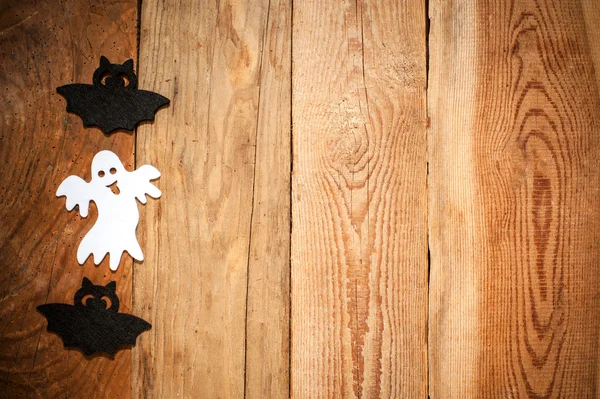 Halloween achtergrond op een houten tafel — Stockfoto