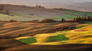 San Quirico d 'Orcia civarındaki güzel Toskana kırsalında, Ita