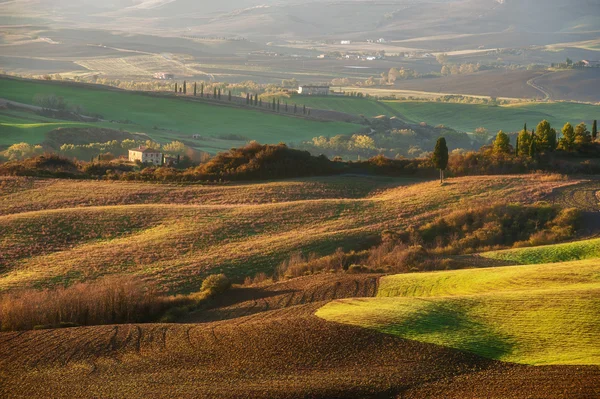 The beautiful Tuscan countryside around San Quirico d 'Orcia, Ita — стоковое фото