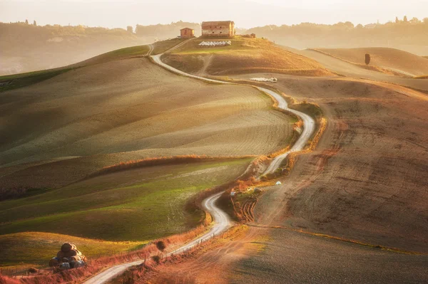 Tuscan landscape painted autumn light, Italy Stock Photo