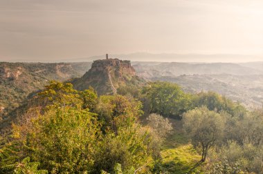 Ölmek üzere olan şehir Civita di Bagnoregio, Lazio, İtalya