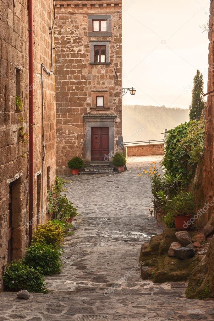 Small alley in the Tuscan village