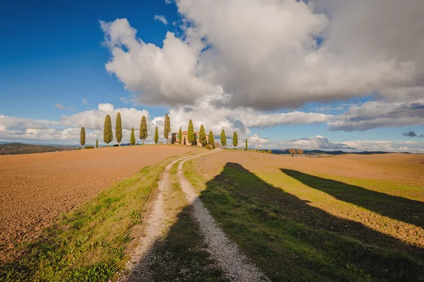 Classic house with cypress trees in Tuscany — Stock Photo, Image