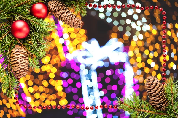 Bokeh de Natal em fundo de cor abstrata — Fotografia de Stock