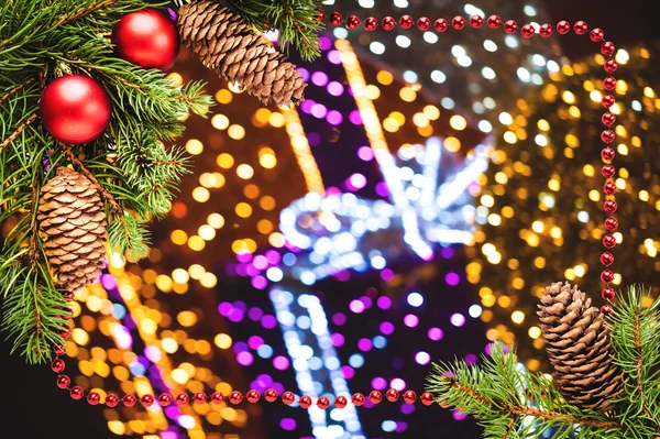 Kerstmis bokeh in abstracte kleur achtergrond — Stockfoto