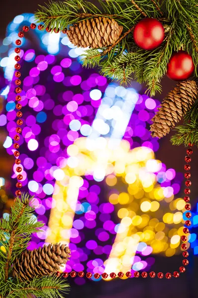 Kerstmis bokeh in abstracte kleur achtergrond — Stockfoto