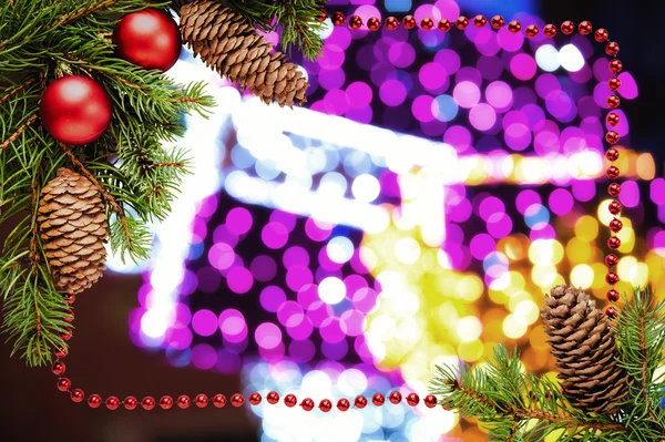 Kerstmis bokeh in abstracte kleur achtergrond — Stockfoto