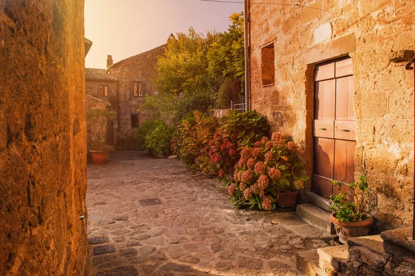 Pequeño callejón en el pueblo toscano —  Fotos de Stock