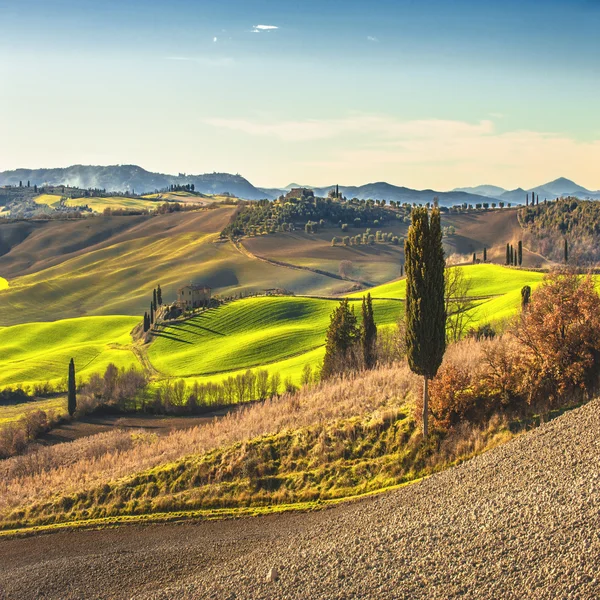 Colori belli e miracolosi di verde paesaggio primaverile di Tus — Foto Stock