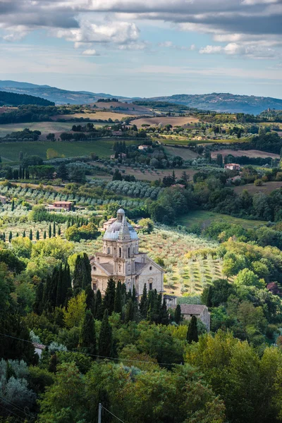 Tuscany sett från väggarna i Montepulciano, Italy — Stockfoto