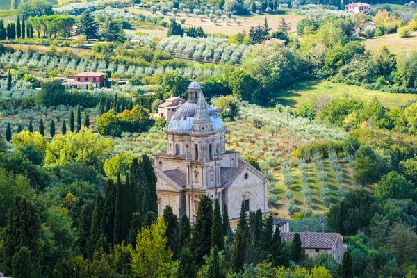 Tuscany gezien vanaf de muren van Montepulciano, Italië — Stockfoto