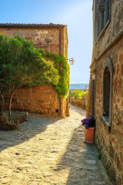 Sunny bir yaz gününde bir eski İtalyan kasabasında daraltır.