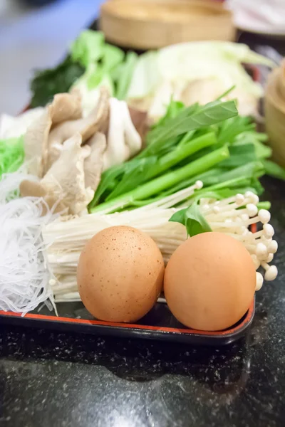 Set of vegetable and egg — Stock Photo, Image