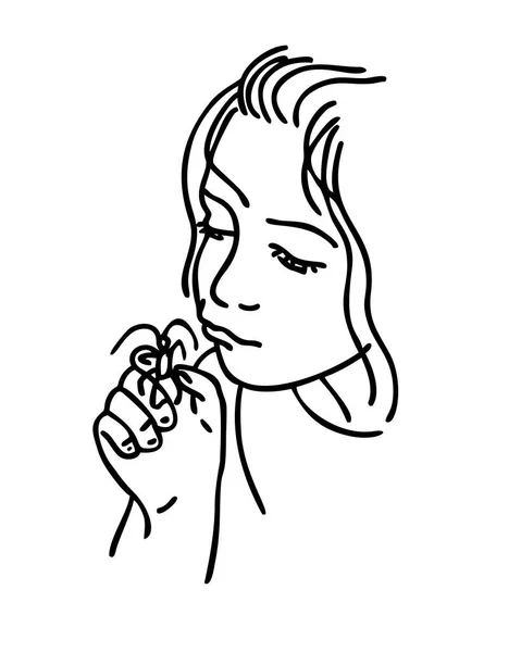 Κορίτσι Ένα Σκαθάρι Στο Χέρι Κορίτσι Που Κρατάει Σκαθάρι Ένα — Διανυσματικό Αρχείο