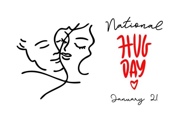 Knuffeldag Illustratie Van Een Spandoek Voor Nationale Knuffeldag Januari Valentijnsdag — Stockvector