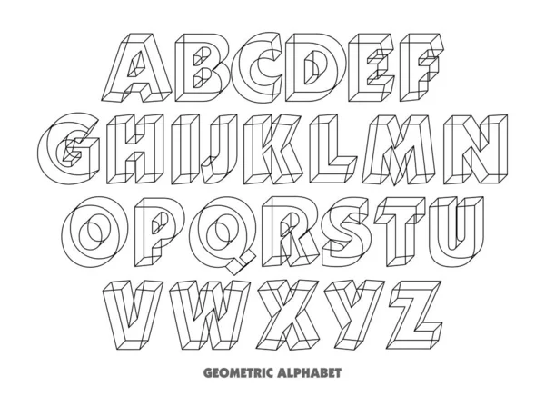 Vektor Der Buchstaben Des Geometrischen Alphabets Isometrische Schrift Alphabetsatz — Stockvektor