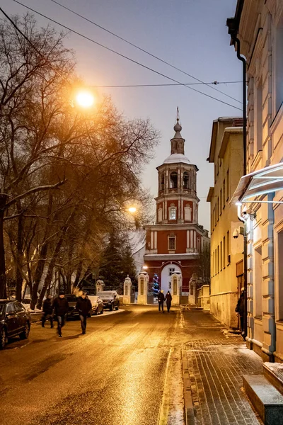 Pokrovka Street Night Moscow 2021 — Stock Photo, Image