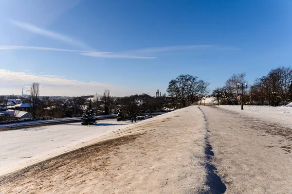 Paseo Por Parque Invierno Ciudad Chernihiv26 — Foto de Stock