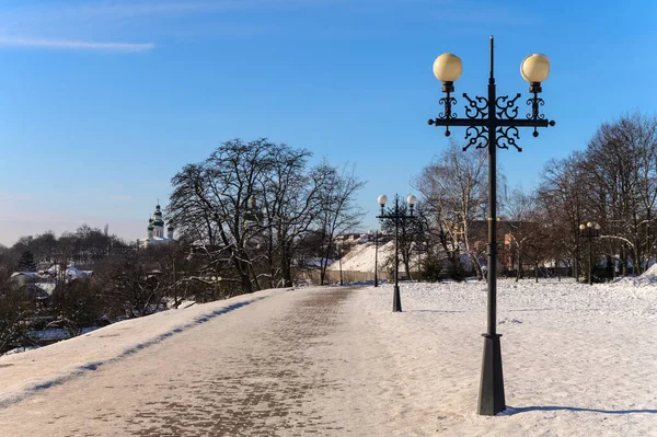 Paseo Por Parque Invierno Ciudad Chernihiv25 — Foto de Stock