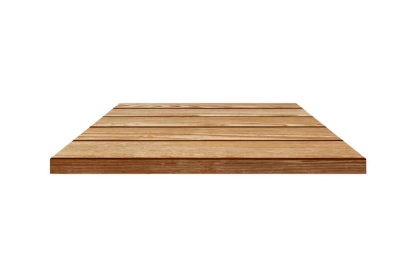 Wooden Shelf Isolated White Background Clipping Path — Stock Photo, Image