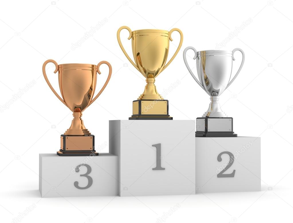 Awards on winner podium — Stock Photo © mstanley #122529480