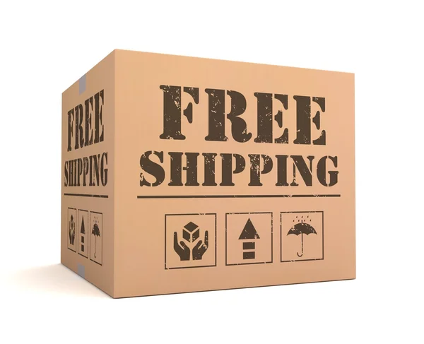 Бесплатная доставка картонная коробка — стоковое фото
