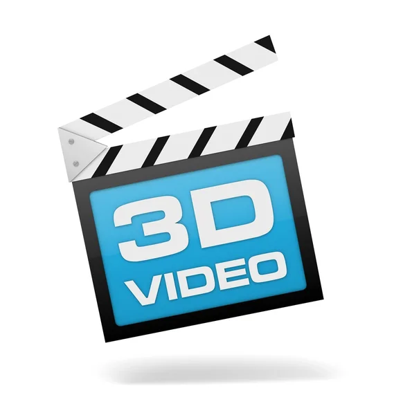 Ilustracja koncepcja 3D wideo clapperboard — Zdjęcie stockowe