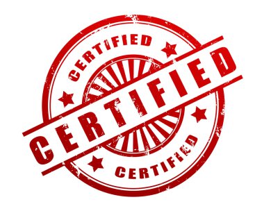 Sertifikalı damga konsept illüstrasyon