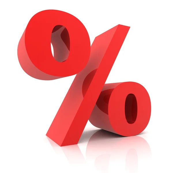 Sinal percentual isolado — Fotografia de Stock