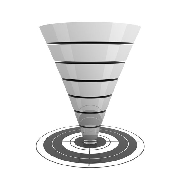 seperating funnel graph concept illustration