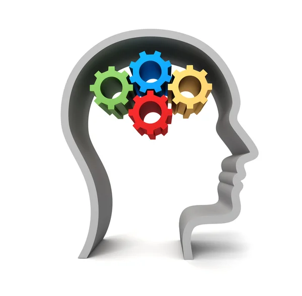 Brain gears concept illustration — Stock Photo, Image