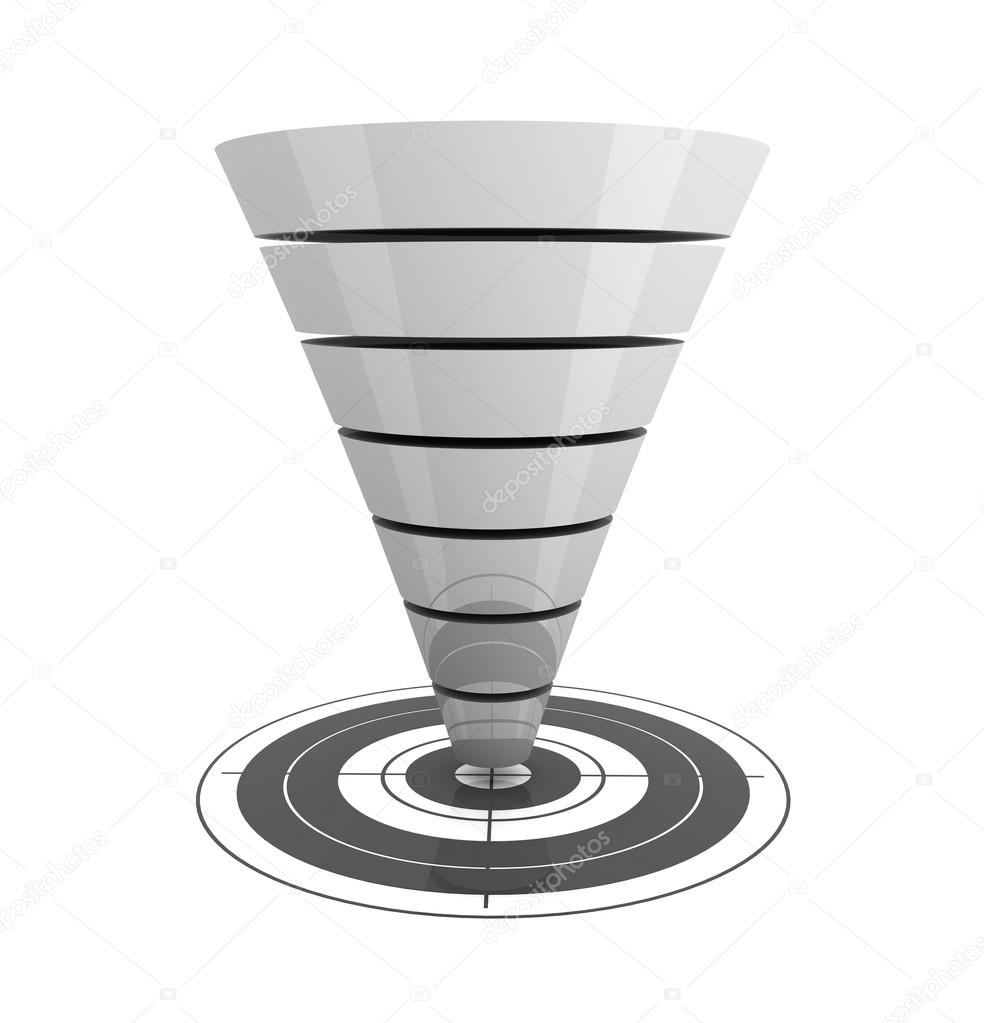 seperating funnel graph concept illustration