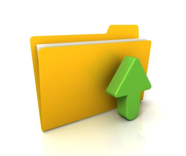 dosya veya klasörün simgesini konsept illüstrasyon upload