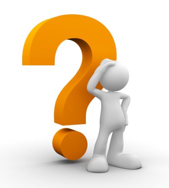 soru işareti ve adam konsept illüstrasyon