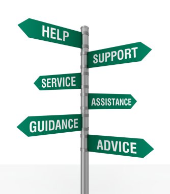 Yardım işaretleri konsept illüstrasyon desteği