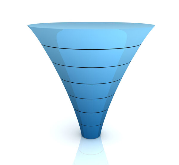 seperating funnel graph concept illustration