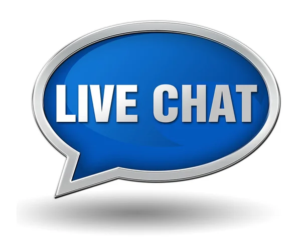 Live chat badge concept illustration — Stock Photo, Image