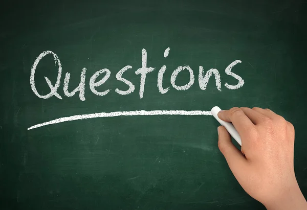 Questions chalkboard write concept illustration — Stock Photo, Image