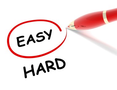 kolay zor konsept illüstrasyon