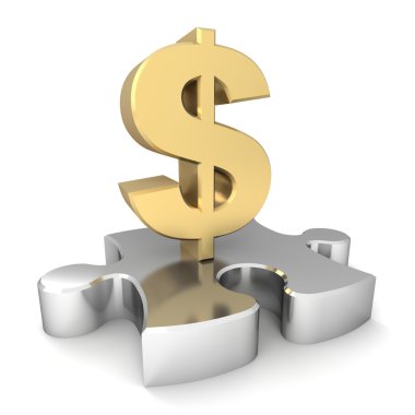 Doları bulmaca konsept illüstrasyon